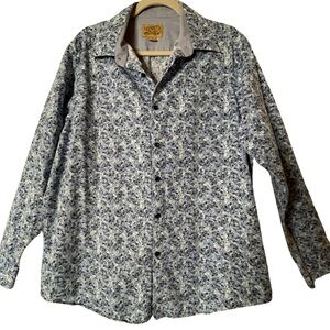 Cremiex of St.Tropez. Blue Pattern Button-Up Men’s XL Shirt 100% premium Cotton